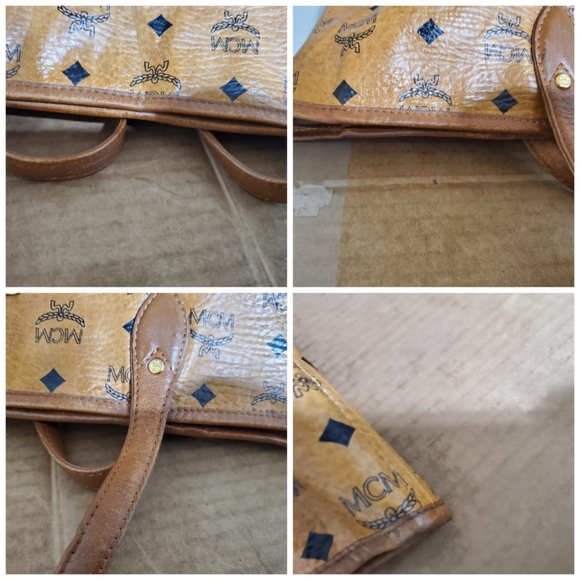 Authentic MCM Cognac Visetos Tote Bag - Picture 6 of 10